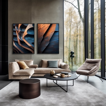 Набор из двух постеров на холсте Form light and shadow 75X105 / 75X105 CM