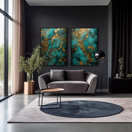 Набор из двух постеров на холсте Malachite melancholy 75X105 / 75X105 CM 4