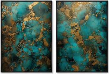 Набор из двух постеров на холсте Malachite melancholy 75X105 / 75X105 CM