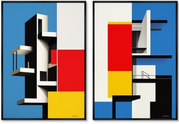 Набор из двух постеров на холсте Shape 75X105 / 75X105 CM