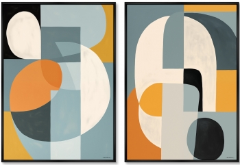 Набор из двух постеров на холсте Spatial form of colors 75X105 / 75X105 CM