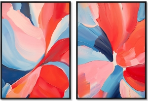 Набор из двух постеров на холсте The blooming flowers 75X105 / 75X105 CM