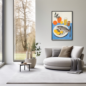 Постер на холсте Fish Day 75X105 CM