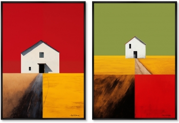 Набор из двух постеров на холсте Fields 75X105 / 75X105 CM