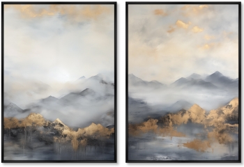 Набор из двух постеров на холсте Mountain Peaks  75X105 / 75X105 CM