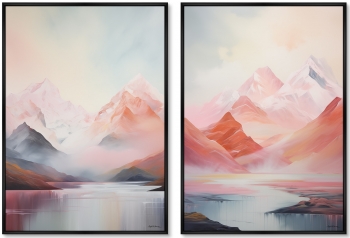 Набор из двух постеров на холсте Pink Mountains 75X105 / 75X105 CM
