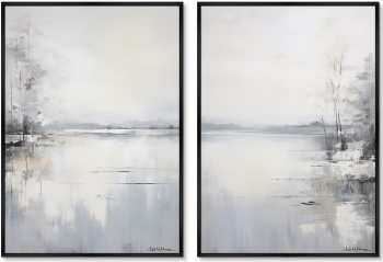 Набор из двух постеров на холсте Landscape collection Winter lake 75X105 / 75X105 CM