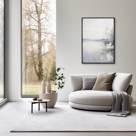 Постер на холсте Landscape collection Winter lake 75X105 CM 2