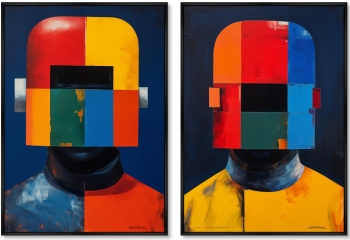 Набор из двух постеров на холсте Vibe collection Modernist Divers 75X105 / 75X105 CM