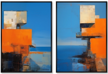 Набор из двух постеров на холсте And the sea is so close 75X105 / 75X105 CM