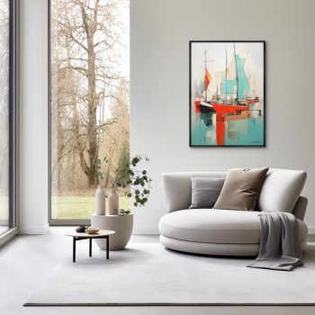 Постер на холсте In the Harbor 75X105 CM