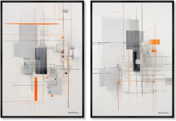 Набор из двух постеров на холсте Crystallization of color 75X105 / 75X105 CM