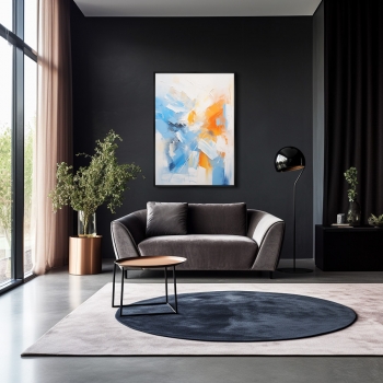 Постер на холсте Red blue white 75X105 CM