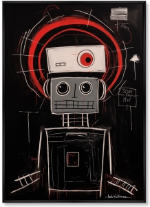 Постер на холсте Robots the joy of being 75X105 CM
