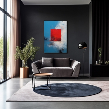 Постер на холсте Rosso quadrato 75X105 CM