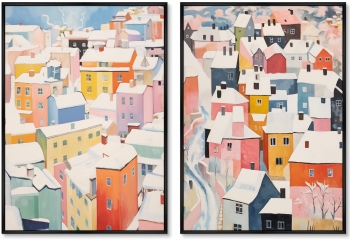 Набор из двух постеров на холсте Above the town 75X105 / 75X105 CM