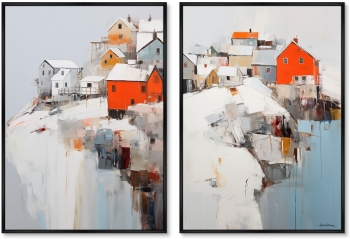 Набор из двух постеров на холсте At the very edge 75X105 / 75X105 CM
