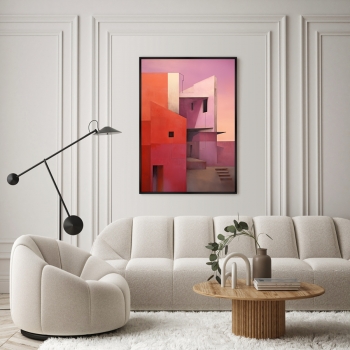 Постер на холсте Buildings after sunset 75X105 CM