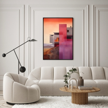 Постер на холсте Buildings after sunset 75X105 CM