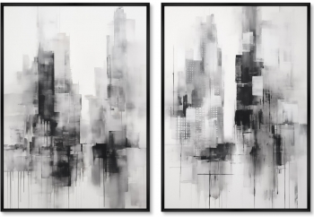 Набор из двух постеров на холсте Evening in the city 75X105 / 75X105 CM