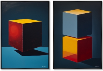 Набор из двух постеров на холсте Cubes in Colors 75X105 / 75X105 CM