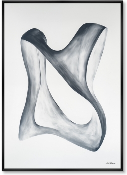Постер на холсте Streamlined shape in white and grey 75X105 CM