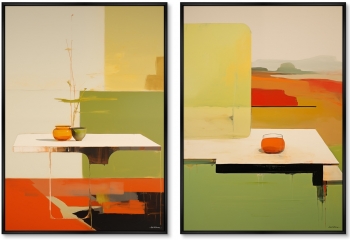 Набор из двух постеров на холсте The Lunch time 75X105 / 75X105 CM