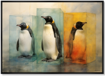 Постер на холсте Cocktail Penguins 105X75 CM