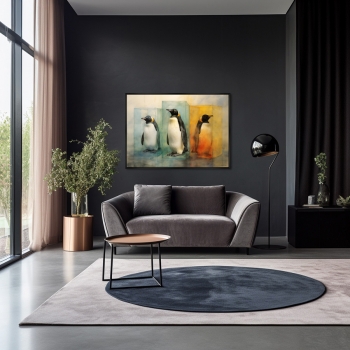 Постер на холсте Cocktail Penguins 105X75 CM