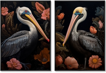 Набор из двух постеров на холсте Beautiful Pelicans 75X105 / 75X105 CM