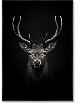 Постер на холсте Deer in the dark 75X105 CM