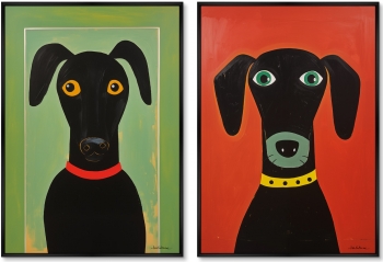 Набор из двух постеров на холсте Dog 75X105 / 75X105 CM