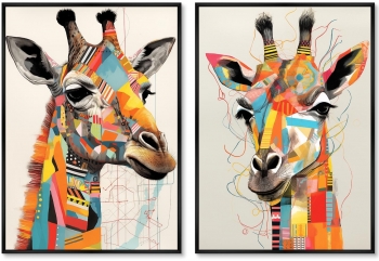 Набор из двух постеров на холсте Giraffes 75X105 / 75X105 CM