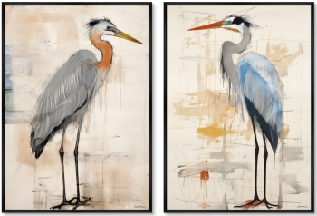 Набор из двух постеров на холсте Herons 75X105 / 75X105 CM