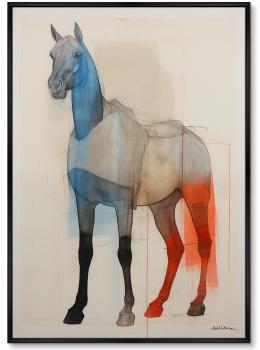 Набор из двух постеров на холсте Horses in a color scheme 75X105 / 75X105 CM