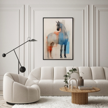 Постер на холсте Horses in a color scheme 75X105 CM