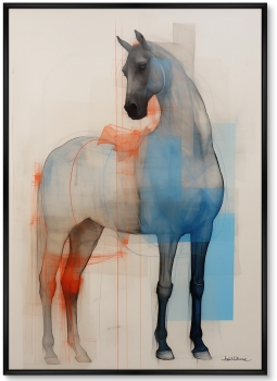 Постер на холсте Horses in a color scheme 75X105 CM