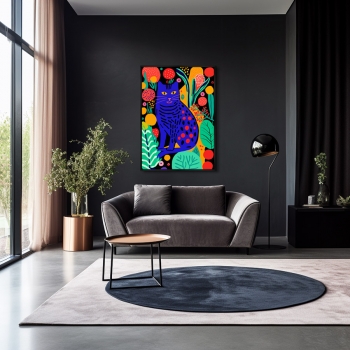 Постер на холсте Kitties in flowers 75X105 CM