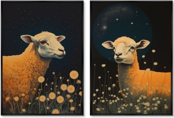 Набор из двух постеров на холсте Date under the stars  75X105 / 75X105 CM