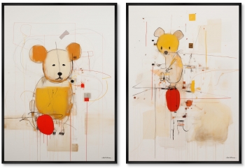 Набор из двух постеров на холсте Oh those mice 75X105 CM
