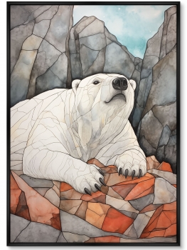 Постер на холсте Polar bears 75X105 CM