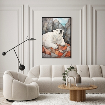 Постер на холсте Polar bears 75X105 CM