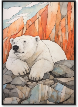 Постер на холсте Polar bears 75X105 CM