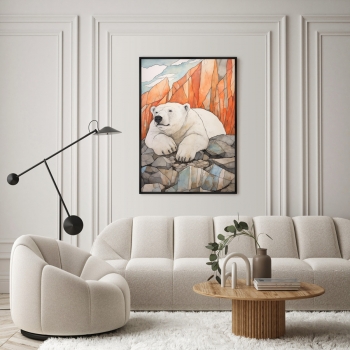 Постер на холсте Polar bears 75X105 CM