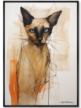 Постер на холсте Siamese cat in color 75X105 CM