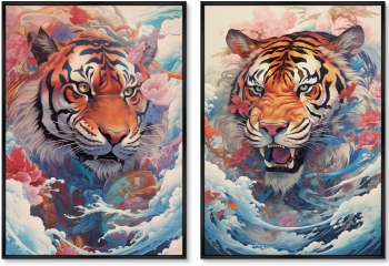 Набор из двух постеров на холсте Soaring Tigers 75X105 / 75X105 CM