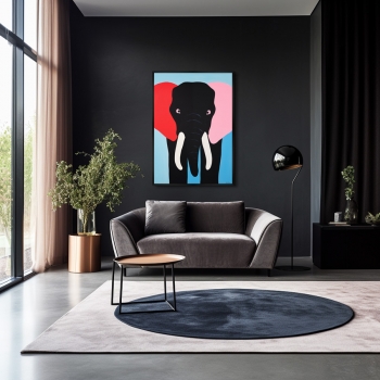 Постер на холсте The colorful elephants 75X105 CM