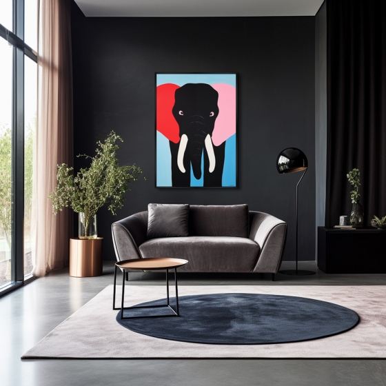 Постер на холсте The colorful elephants 75X105 CM 2