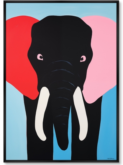 Постер на холсте The colorful elephants 75X105 CM 1