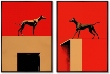 Набор из двух постеров на холсте The two in one space 75X105 / 75X105 CM
